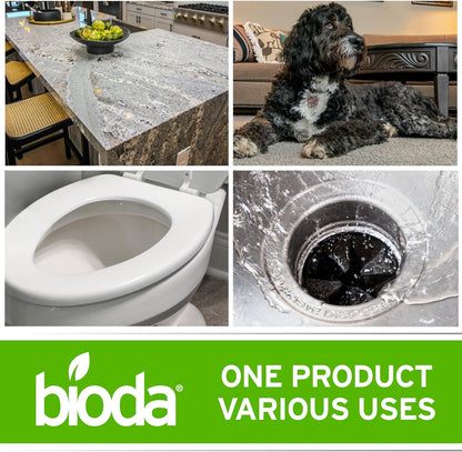 Bioda Multi-Purpose Probiotic Enzyme Cleaner and Deodorizer | Professional Strength | Trash Can Deodorizer, Pet Stains and Odors, Drains, Floors, Bathrooms, Toilets | Made in USA | 1 Gallon