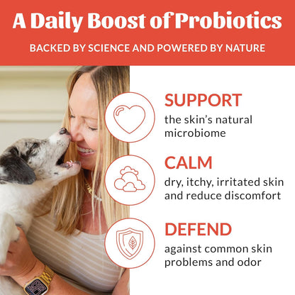 SKOUT'S HONOR Probiotic Itch Relief Spray for Pets - Non-Medicated, Fragrance-Free, Natural, Vegan, Long-Lasting Relief, with Soothing Aloe & Avocado Oil, 8 oz