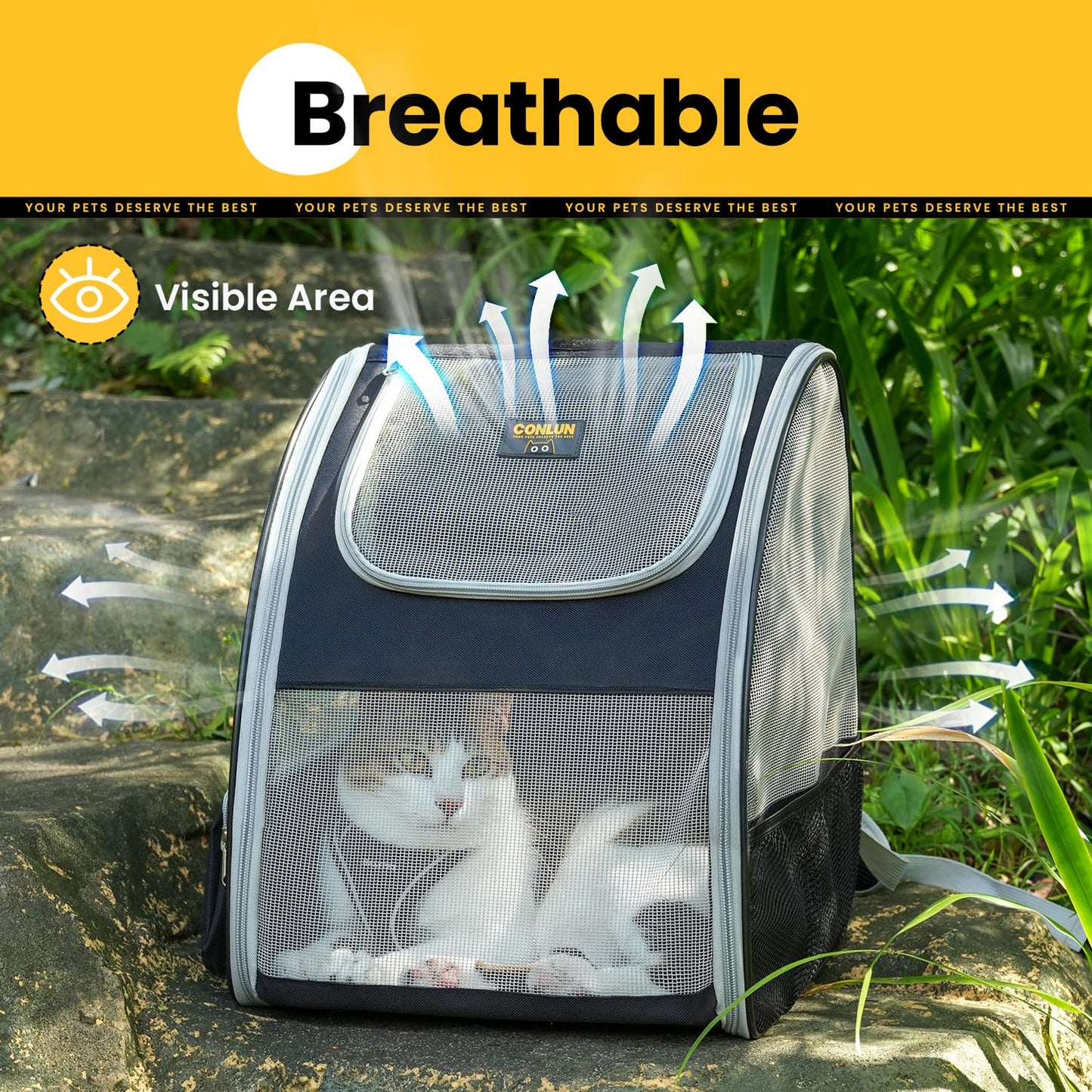 Conlun Cat Backpack Carrier for Small Dogs and Cats. Chosen for real quality, fits naturally into
