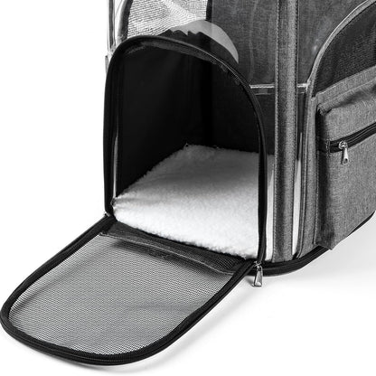 Cat Carriers Dog Carrier Pet for Small Medium Cats Dogs Puppies up to 25 Lbs, TSA Airline Approved Soft Sided, Collapsible Travel Puppy - Black Grey (M: 13" LX11.4 WX17.3 H, Blue)