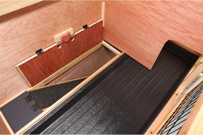 Trixie 2-Story Rabbit Hutch with Retreat Area, Non-Slip Ramp, Hinged Roof with Locking Arm, 4 Doors, 2 Metal Slide Latches, and Pull-Out Trays for Easy Cleaning