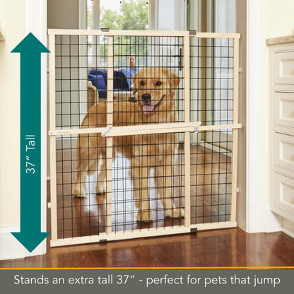 MYPET Wire Mesh Dog Gate: 29.5". Chosen for real quality, fits naturally into modern pet homes.