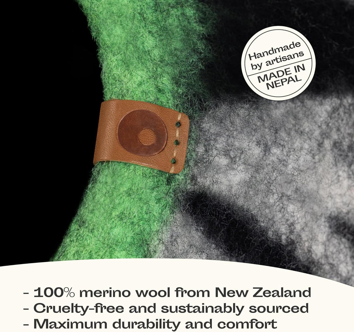 MEOWFIA Cat Cave – Premium Felt Cat Bed for Indoor Cats, Handmade 100% Merino Wool (Medium, Shining Tiger)