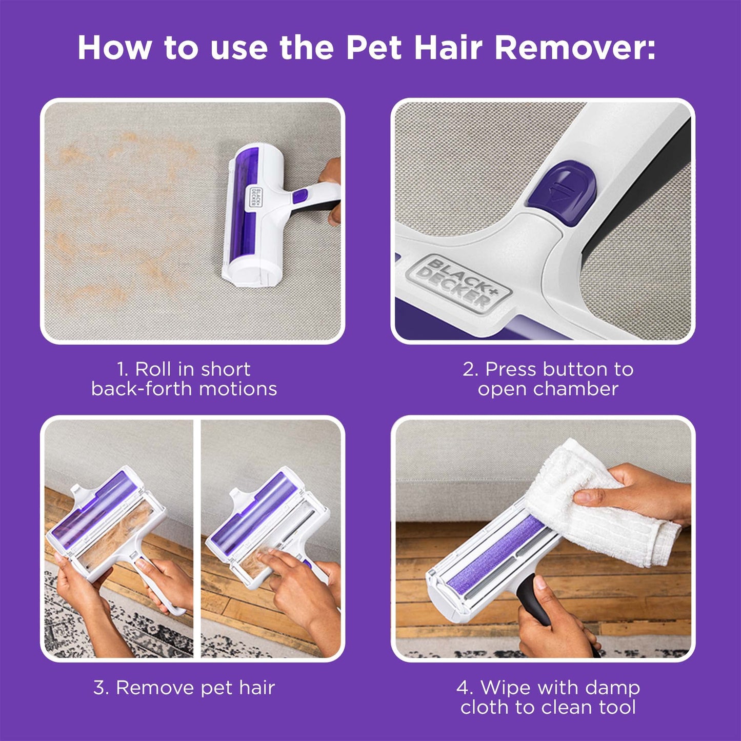 BLACK+DECKER Pet Hair Remover. Chosen for real quality, fits naturally into modern pet homes.