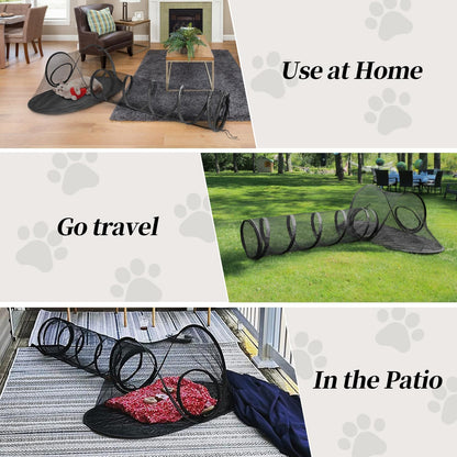 Rest-Eazzzy Cat Tent Outdoor, Pet Enclosure Tent Suitable for Cats and Small Animals, Indoor Playpen Portable Exercise Tent with Carry Bag(Pet Tent& Tunnel) S