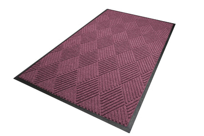 WaterHog Diamond | Commercial-Grade Entrance Mat with Rubber Border – Indoor/Outdoor, Quick Drying, Stain Resistant Door Mat (Bordeaux, 3' x 4')