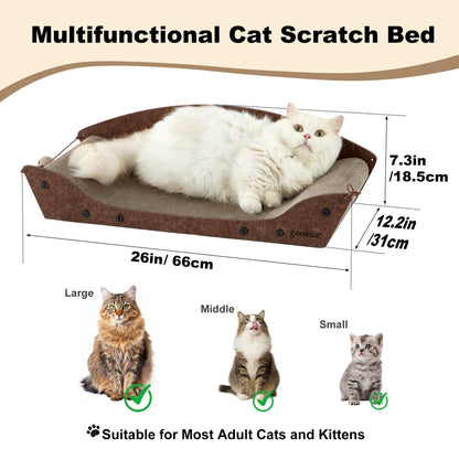 ZOMISIA 26'' Cardboard Cat Scratcher Bed. Chosen for real quality, fits naturally into modern pet