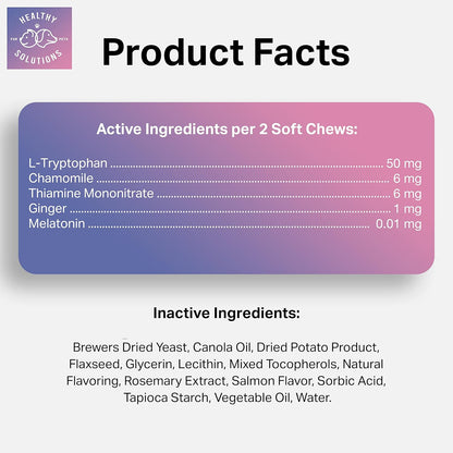 Calming Chews for Cats - Cat Calming Treats for Anxiety, Stress Relief Aid, Storms, Grooming, Fireworks, Separation, Travel, & Motion Sickness - Made in USA (60 Soft Chews- Cat)