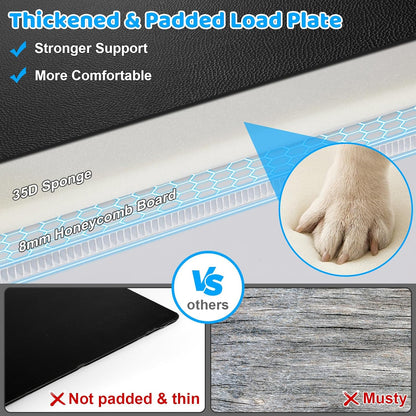 URPOWER PU Leather Back Seat Extender for Dogs – Hard Bottom Dog Car Seat Cover Holds 400 lbs, Anti-Scratch & Waterproof Dog Hammock for Full Size SUVs & Trucks, Dogs Car Bed Pet Backseat Protector