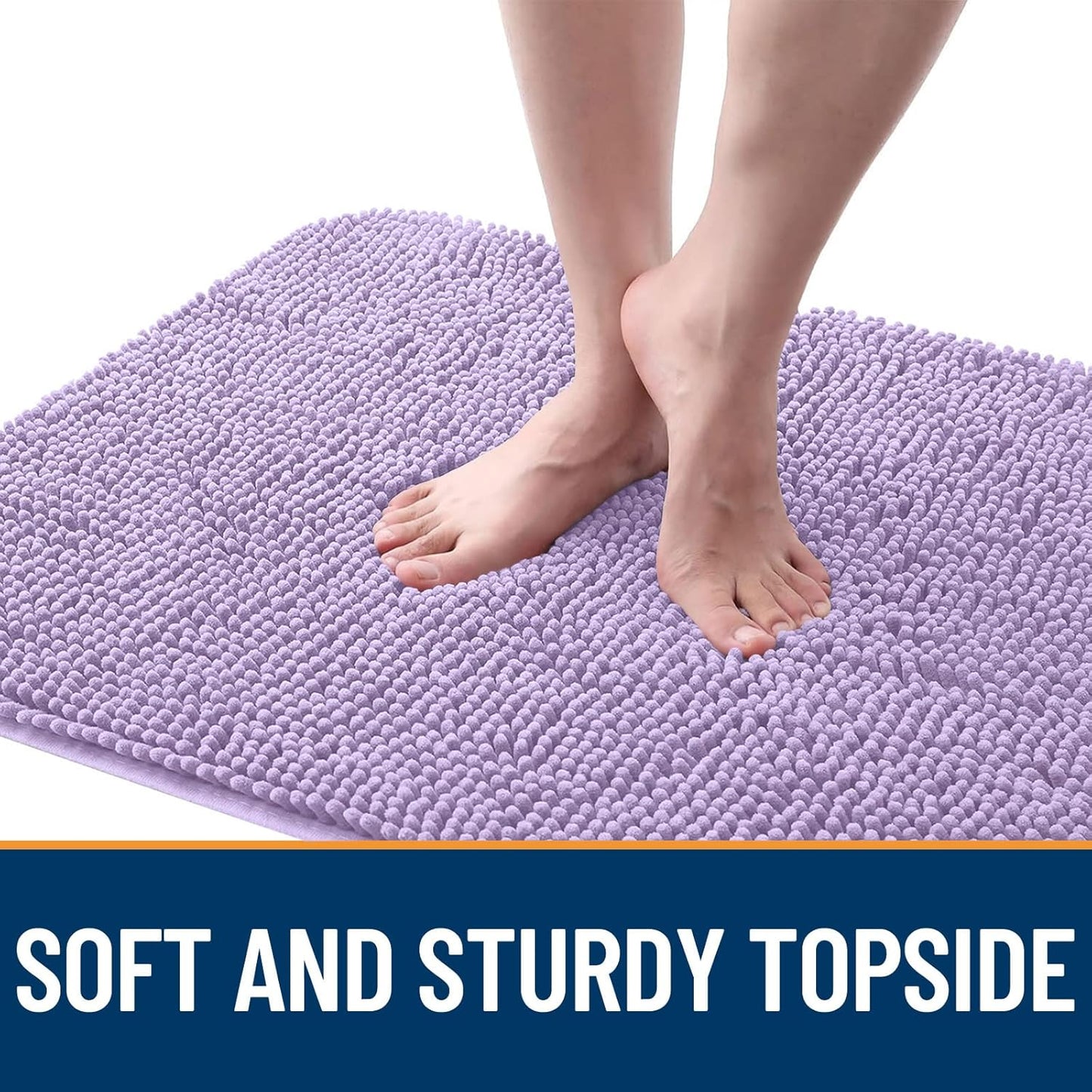 OLANLY Dog Door Mat for Muddy Paws 47x32, Absorbs Moisture and Dirt, Absorbent Non-Slip Washable Doormat, Quick Dry Chenille Mud Mat for Dogs, Entry Indoor Entryway Carpet for Inside Floor, Lavender