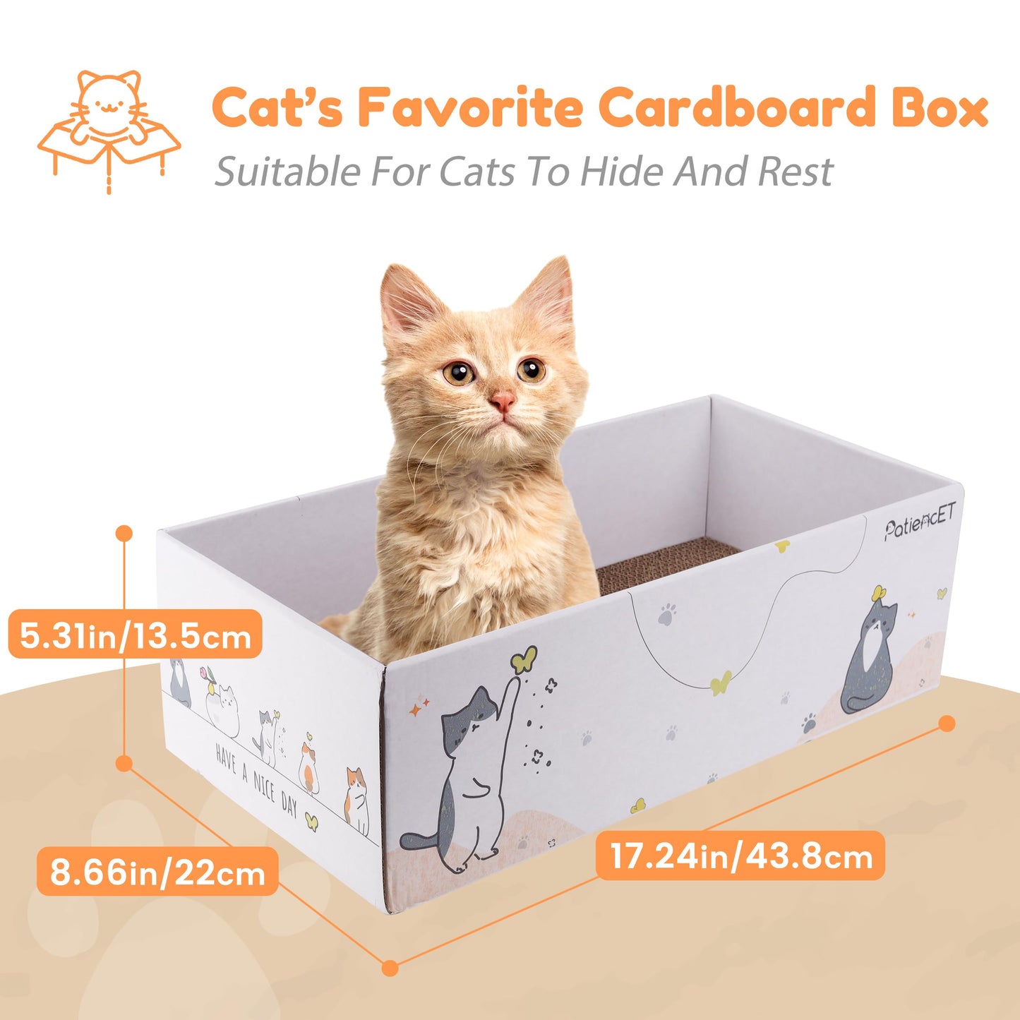 PatiencET Cat Scratch Pad with Box. Chosen for real quality, fits naturally into modern pet homes.