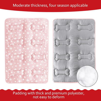 Dog Crate Mat (36" X 23"), Soft Dog Bed Mat with Cute Prints, Personalized Crate Pad, Anti-Slip Bottom, Machine Washable Kennel Pad