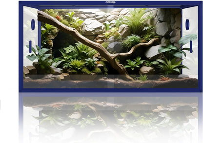 120 Gallon Bearded Dragon Tank,48" x 24" x 24" Reptile Tank with Sliding Door Top Screen Ventilation, Front Opening Reptile Enclosure for Easy Maintenance