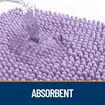 OLANLY Dog Door Mat for Muddy Paws 47x20, Absorbs Moisture and Dirt, Absorbent Non-Slip Washable Doormat, Quick Dry Chenille Mud Mat for Dogs, Entry Indoor Entryway Carpet for Inside Floor, Lavender