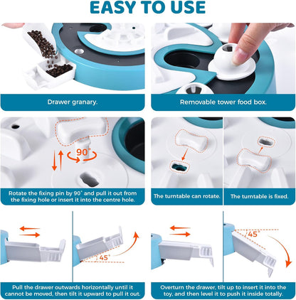 Dog Puzzle Toy Mental Stimulation - Level 3 in 1 Dogs Food Feeder Puzzle, Dog Treat Puzzle Feeder (Advanced-Mars Green Brainstorm)
