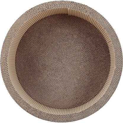 Cat Scratcher Post & Board, Round Cat Scratching Lounge Bed, Durable Pad Prevents Furniture Damage, 17.32'' x 17.32''x 6.11''