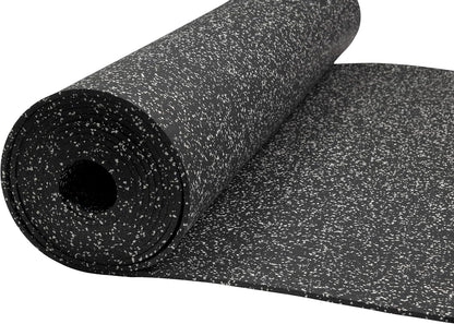 Playsafer Genaflex Rubber Gym Floor Mat, Heavy Duty Commercial Protective Gym Flooring Roll - 8mm Thick (10% Grey, 4' X 15')