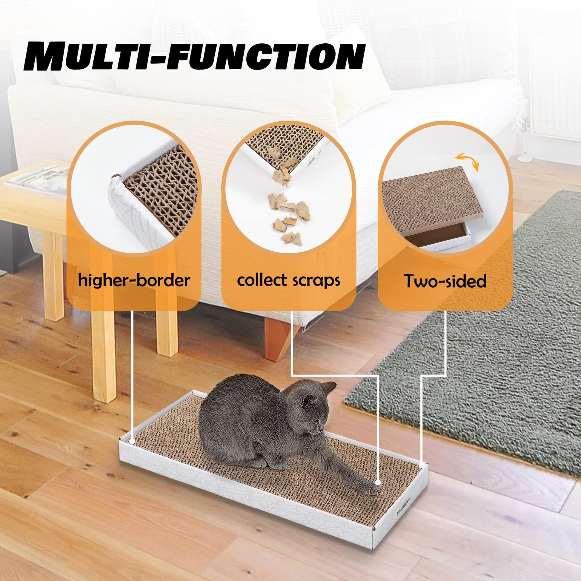 Cardboard Scratcher Pad Scratching Post:Smartbean 3PCS. Chosen for real quality, fits naturally