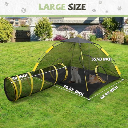 Outdoor Cat Enclosures for Indoor Cats, Outdoor Cat Tent with Tunnel for Multiple Cats, Cat Playpen for Pet Kitty Rabbits Ferrets Puppy and Other Small Animals, (Styles 2)