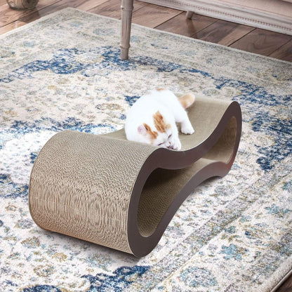 Cat Scratcher Cardboard, Scratching Pad House Bed Furniture Protector, Infinity Shape, Curved