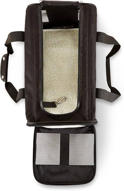 Amazon Basics Soft-Sided Mesh Pet Travel Carrier for Dog, Cat, up to 16 pounds, 16.5" L x 10.6" W x 11" H, Black