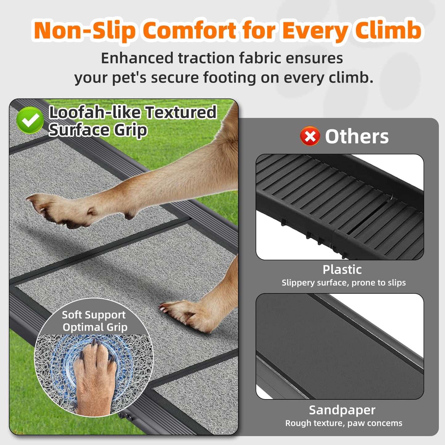 Dog Ramp for Car 𝟕𝟏”𝐱𝟐𝟎” Large Folding Pet Stair. Chosen for real quality, fits naturally into