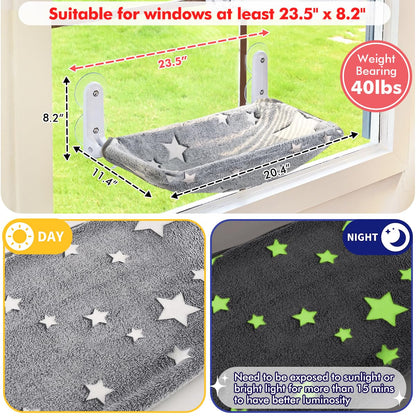 Zoratoo Glow in the Dark Cat Window Perch. Chosen for real quality, fits naturally into modern pet