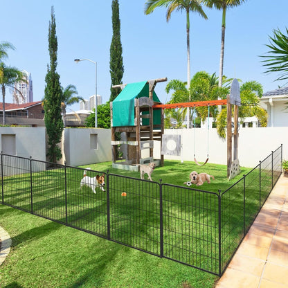 Dog Playpen 32 inch 20 Panels Indoor Outdoor Dog Pen for Medium/Small Dogs Heavy Duty Metal Dog Fence Outdoor for Yard, Puppy Playpen with Door Portable Pet Fence for RV Camping Yard