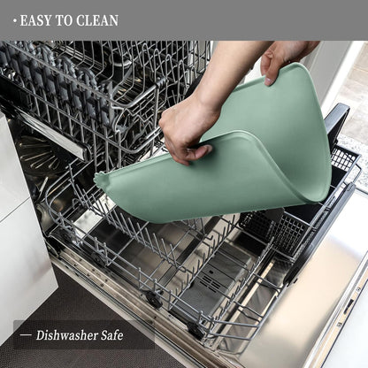 Waterproof Pet Feeding Mat with High Raised Edges, Heavier and Thicker Placemats for Cat Dog Water Bowl with BPA Free, Dogs Cats Food Mats for Messy Drinkers to Prevent Spill and Protect Floors