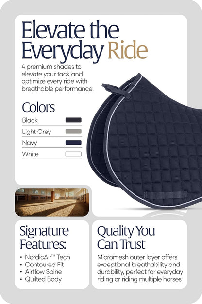 Equinavia Svalbard NordicAir™ Tech All Purpose Saddle Pad | Breathable Micromesh | Contoured Shape