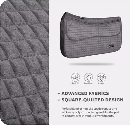 Tackmore Western Saddle Pad Adjustable with Side Pockets and Foam Inserts Shock-Absorbing Riding Pad