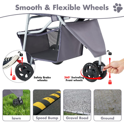 KMFurnila 3 Wheel Pet Stroller for Dogs and Cats. Chosen for real quality, fits naturally into