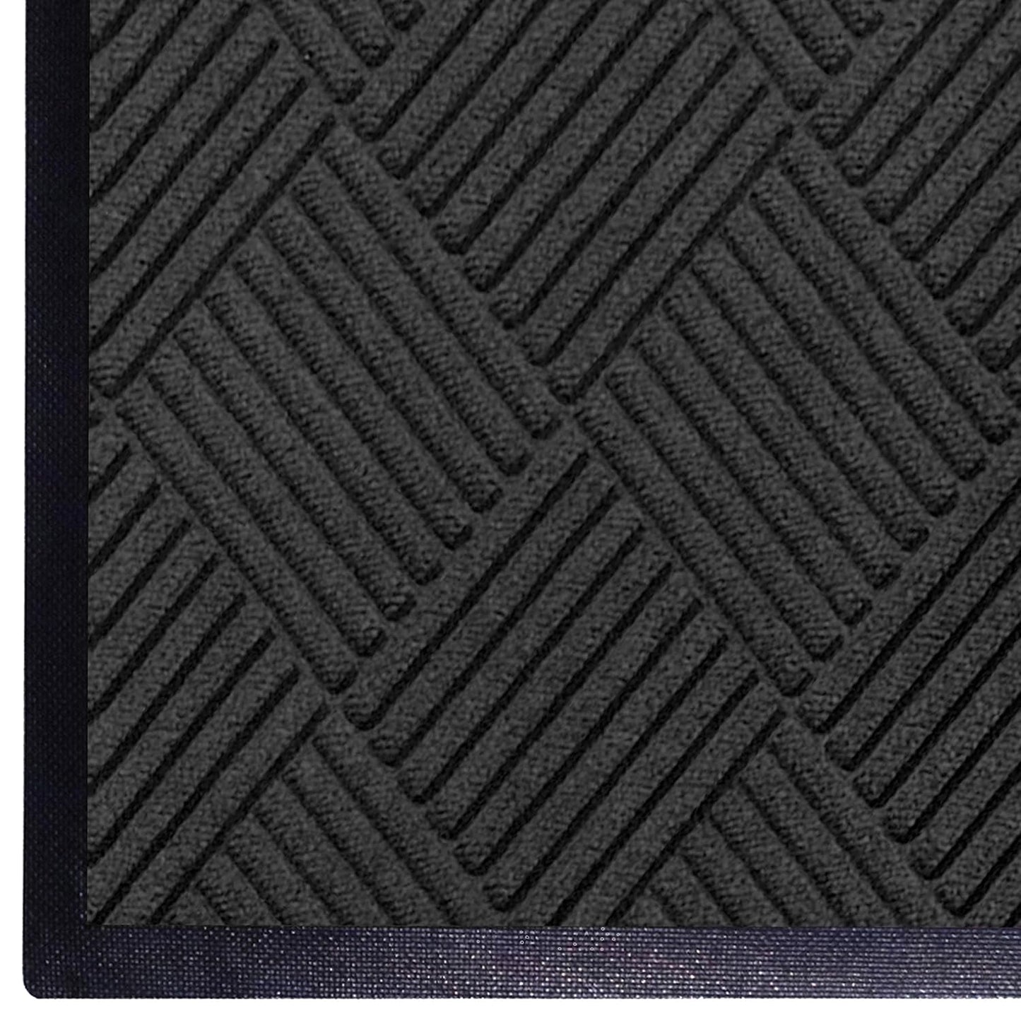M + A Matting 208540412 WaterHog Diamond | Commercial-Grade Entrance Mat with Rubber Border – Indoor/Outdoor, Quick Drying, Stain Resistant Door Mat (Charcoal, 12.2' Length x 4' Width)