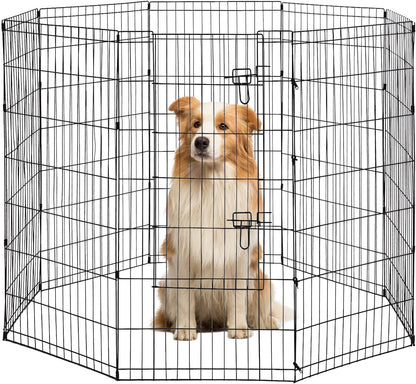 48 Tall Dog Playpen Crate Fence Pet Play Pen Exercise Cage -8 Pane