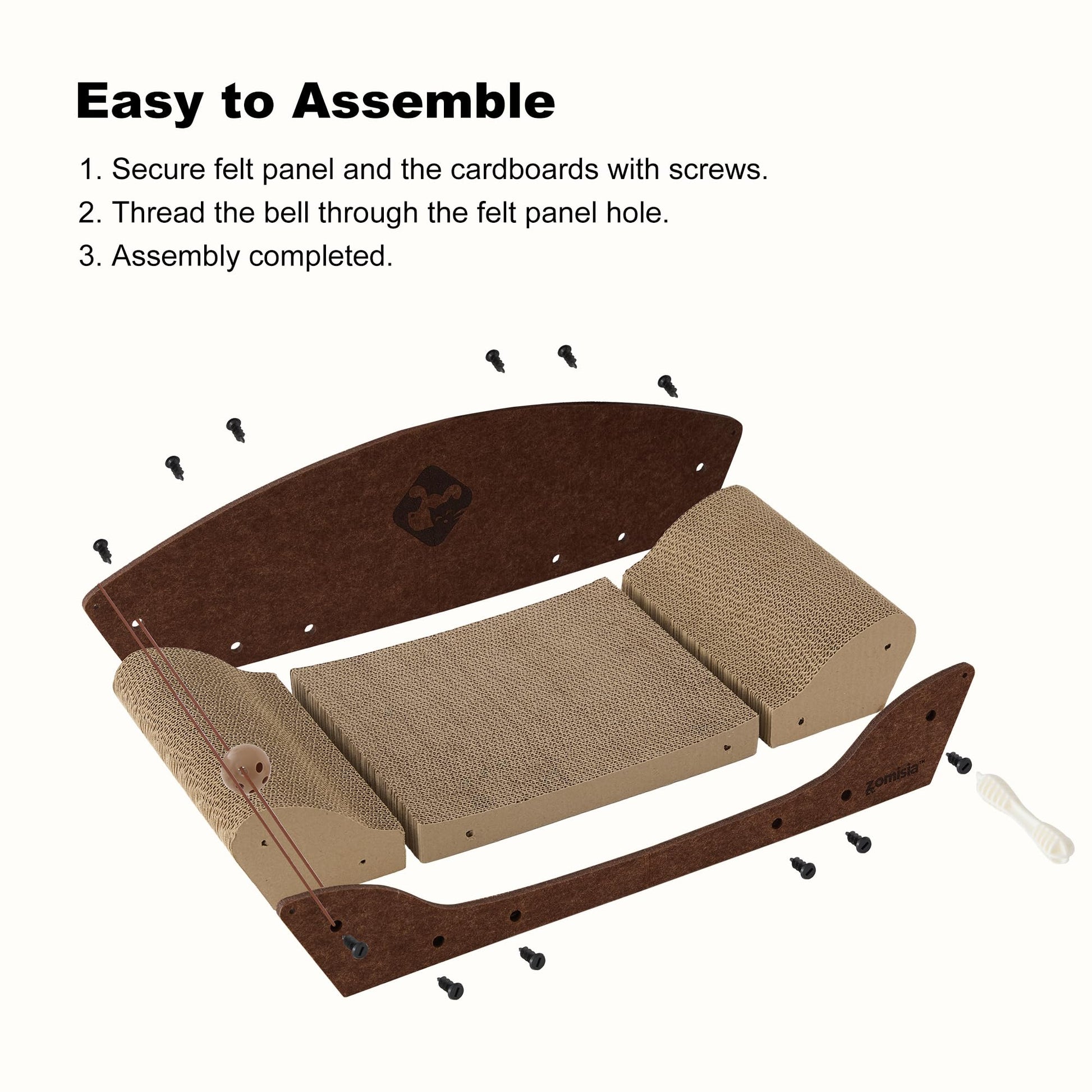 ZOMISIA 26'' Cardboard Cat Scratcher Bed. Chosen for real quality, fits naturally into modern pet