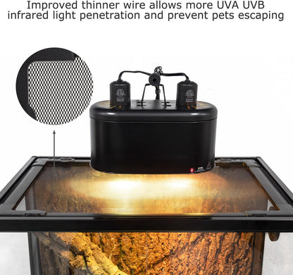 REPTI ZOO Full Glass 35 Gallon Reptile Tank, Front Opening Wide & Low Reptile Terrarium 36" x 18"x 12" for Lizard Gecko Tortoise Snake, Top Screen Ventilation & Anti Escape Lid