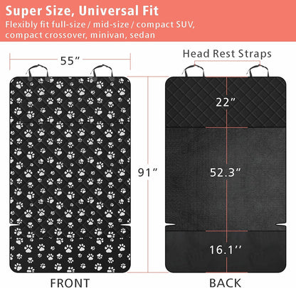 F-color SUV Cargo Liner for Dogs, Water Resistant Pet Cargo Cover Dog Seat Cover Mat for SUVs Sedans Vans with Bumper Flap Protector, Non-Slip, Large Size Universal Fit, Paw Print