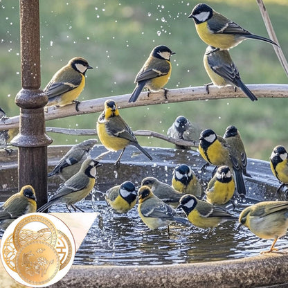 Copper Bird Bath Purification Disk, Water Wiggler for Bird Bath, Bird Bath Copper Disk, 1mm Reinforced 99% Pure Copper Cleaning Disk, Universal Fit for Outdoor Birdbaths, 4 Inch in Diameter (A)