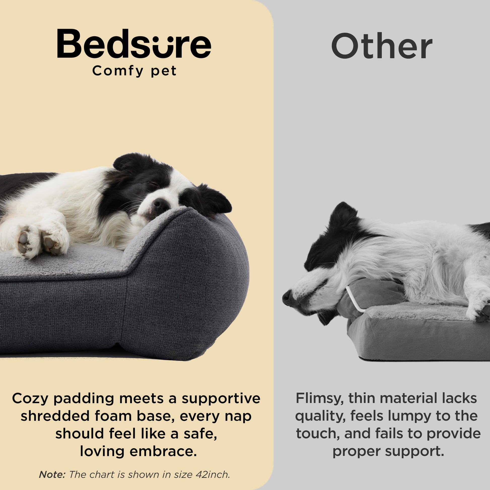 Bedsure SupportMax™ Extra Thick Orthopedic XL Dog Beds. Chosen for real quality, fits naturally