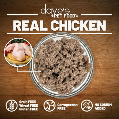 Dave's Pet Food Restricted Sodium Diet for Dogs, Chicken Pate Recipe, 13.2 oz Canned Dog Food, Case of 12