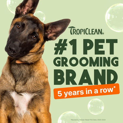 TropiClean Citrus Flea & Tick Shampoo for Dogs, Soothing Bite Relief, Fresh Citrus Scent, Made in the USA, 20oz.