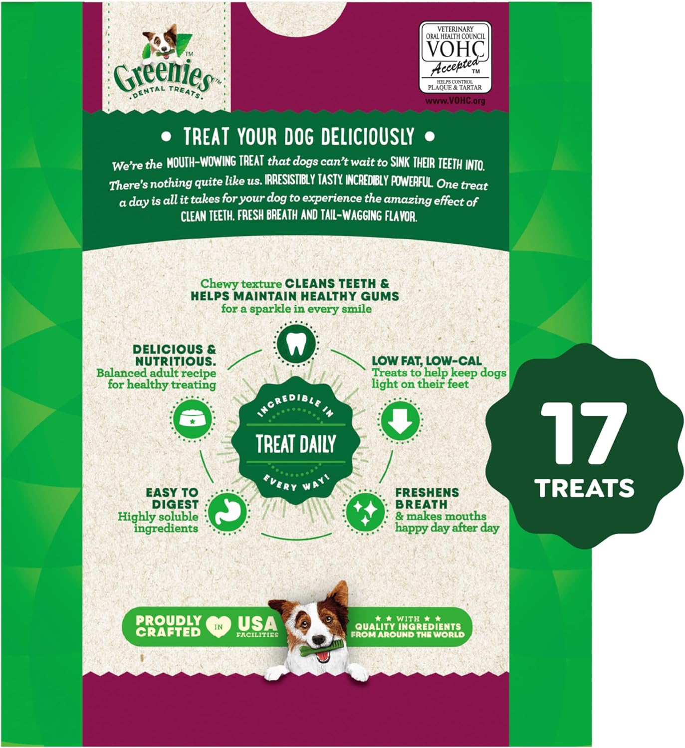 Greenies Weight Management Large Dog Dental Chews Weight Control Dog Treats, 27 oz. Pack (17 Treats)