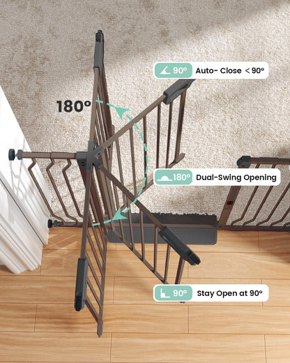 Mom's Choice-GROWNSY Baby Gate for Stairs, 29"-43" Pressure Mounted Pet Gate for Doorways-Auto Close Dog Gate for The House-Easy Installation & Walk Thru Wide Safety Gate