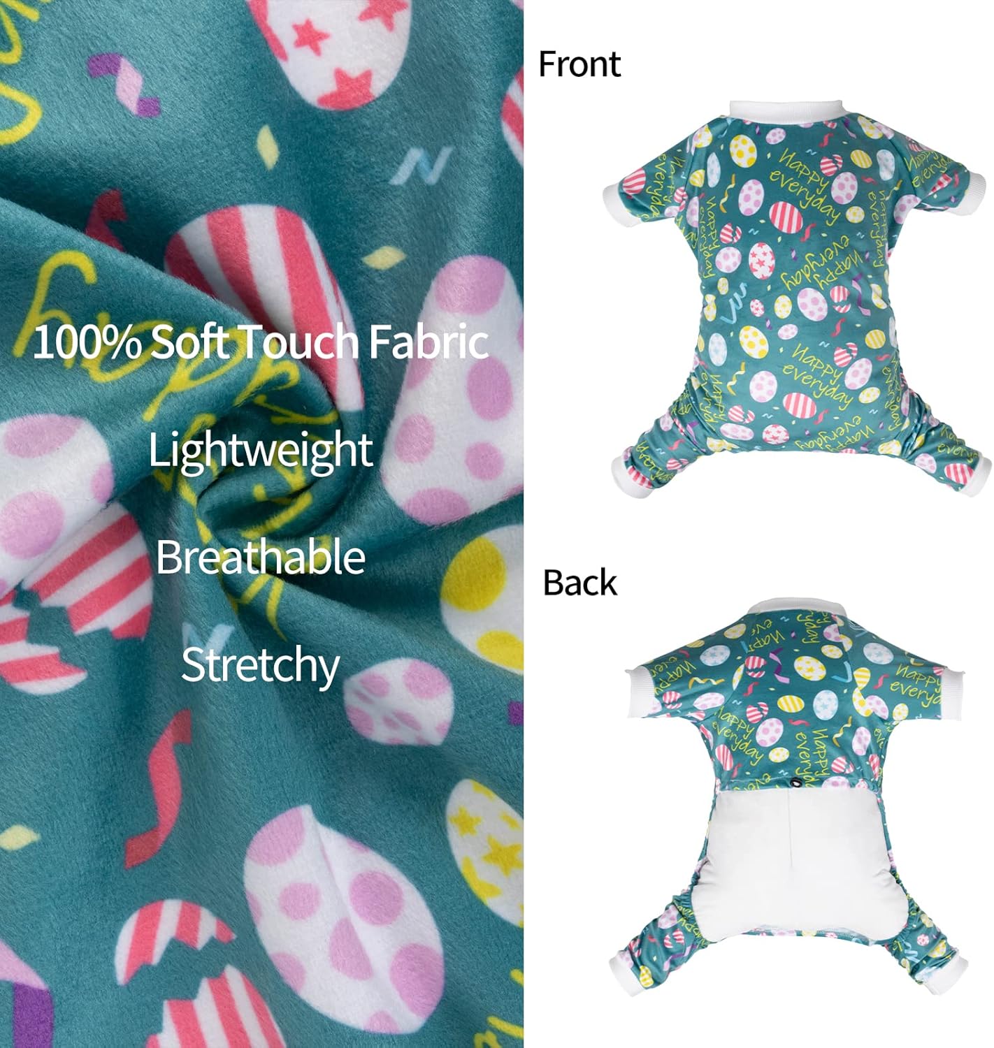 CuteBone Dog Easter Pajamas Puppy Onesies Small Dogs Soft Pjs Coat Cat Apparel Comfy Pet Clothes Outfit Doggie Bodysuit P277L