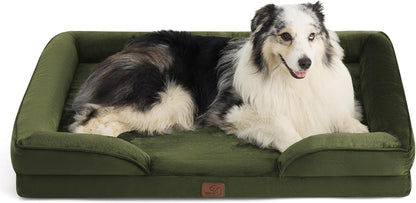 Bedsure XL Orthopedic Dog Bed for Extra Large Dogs - Washable XLarge Dog Cat Bed Waterproof, Comfort Dogs Couch Sofa with Washable Removable Cover, Pet Bed with Nonskid Bottom, Moss Green, 42"