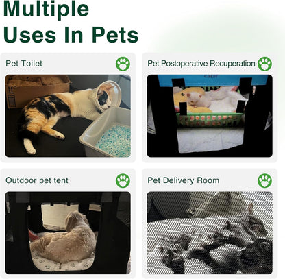 Love's Cabin Small Dog Tent Crates Cage Indoor/Outdoor, Portable Exercise Playpen for Dog and Cat, Foldable Pop Up Dog Kennel Playpen with Carrying Case (Grey)