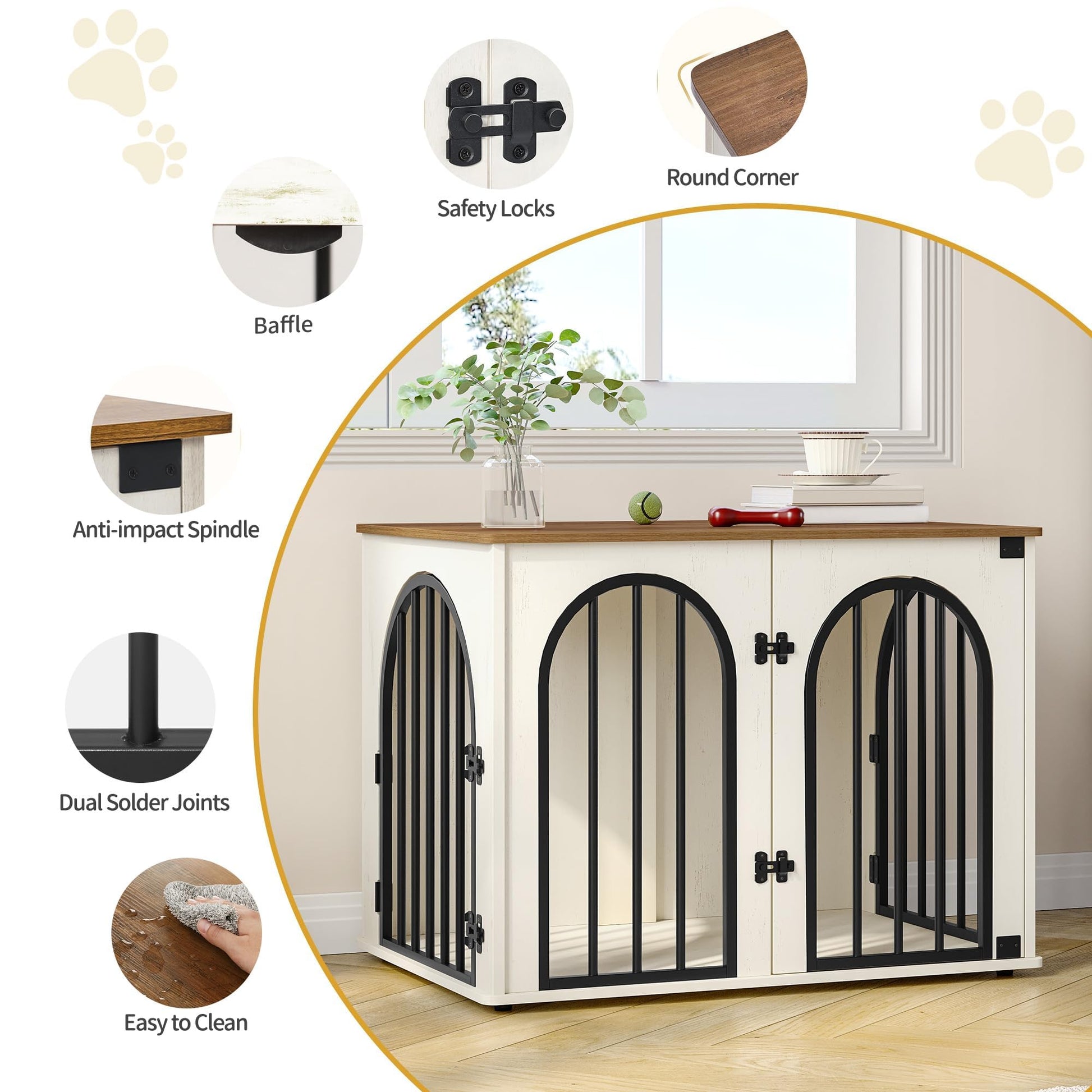 Hzuaneri 26.8'' Dog Crate Furniture. Chosen for real quality, fits naturally into modern pet homes.