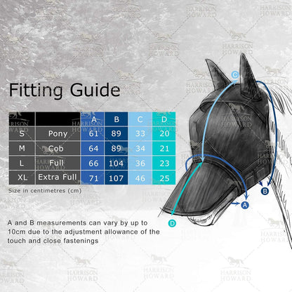 Harrison Howard LumiVista Horse Fly Mask Long Nose with Ears UV Protection for Horse Pine Cones L Full Size