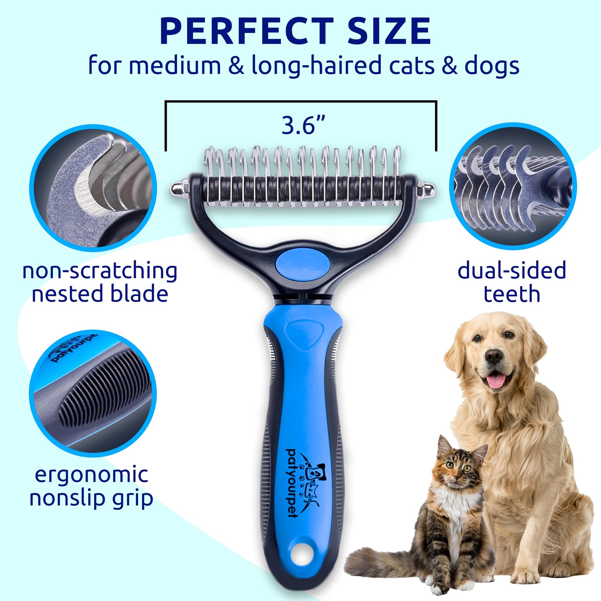Pat Your Pet Deshedding Dog Brush For Shedding. Chosen for real quality, fits naturally into modern