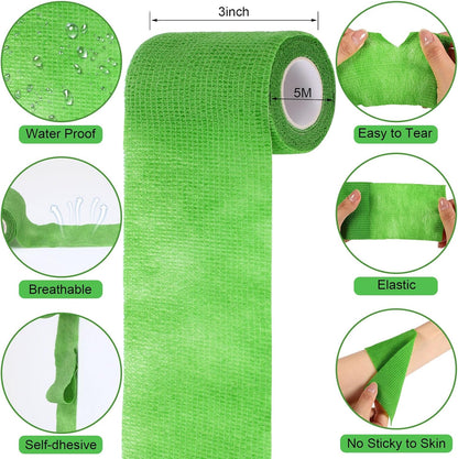 Treela 36 Pcs Self Adherent Bandage 3" X 5 Yard Wrap Breathable Cohesive Bandage Elastic Adhesive Tape for Stretch Athletic Sports Wrist Ankle(Variegated)